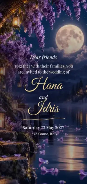 Inside the Moonlit invitation